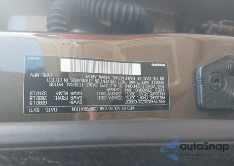 2012 Volvo Xc90 3.2/3.2 Platinum/3.2 Premier Plus z USA, uszkodzony, nr VIN YV4952CZ2C1626837